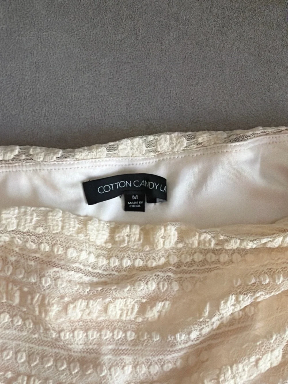 Cotton Candy Cream Lace Circle Skirt with Ruffle Hem